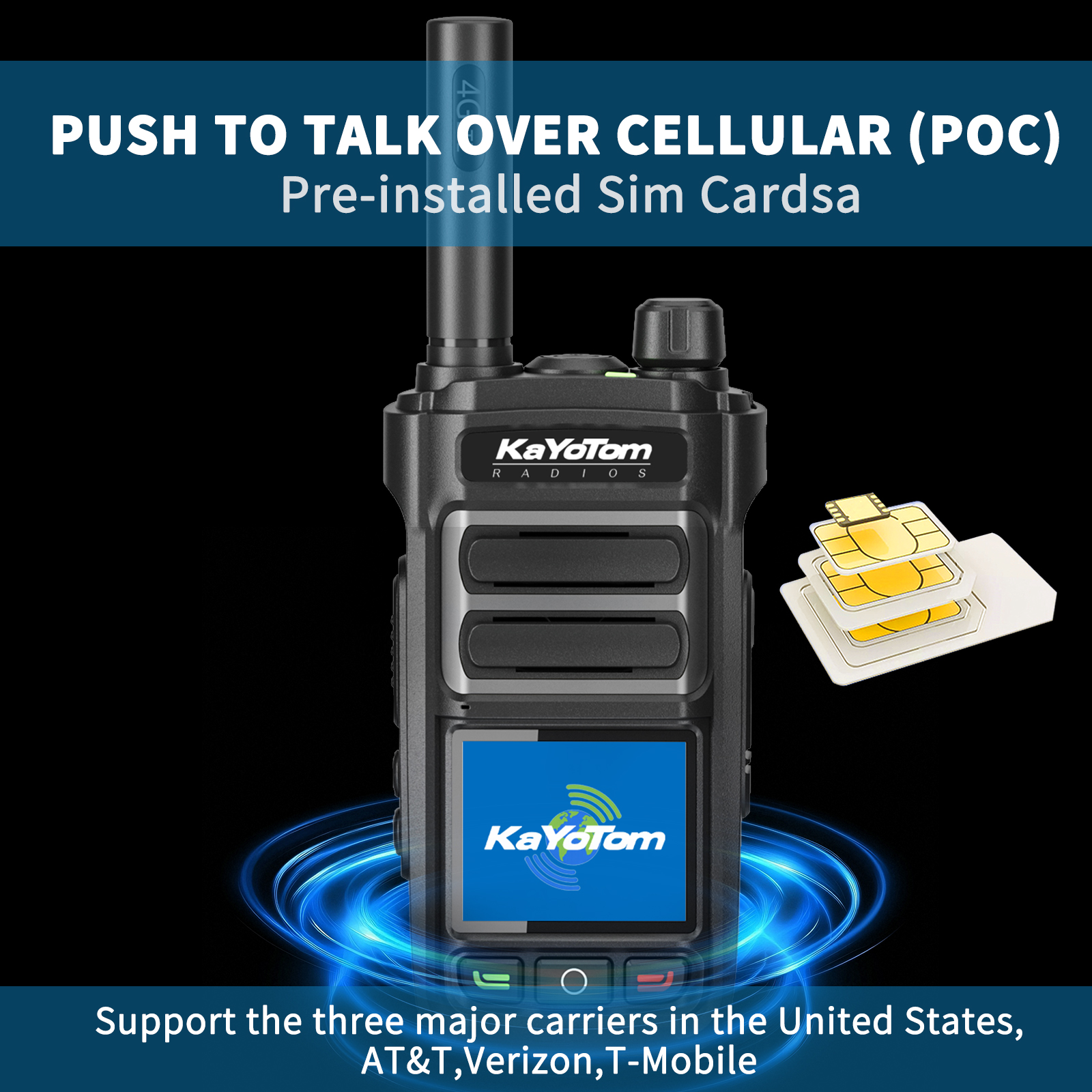 KaYoTom G07 Global Walkie Talkie – Unlimited Range PoC Radio with Nationwide Coverage, 4G LTE Network, Clear Voice & Secure Communication for Outdoor, Business & Emergency Use