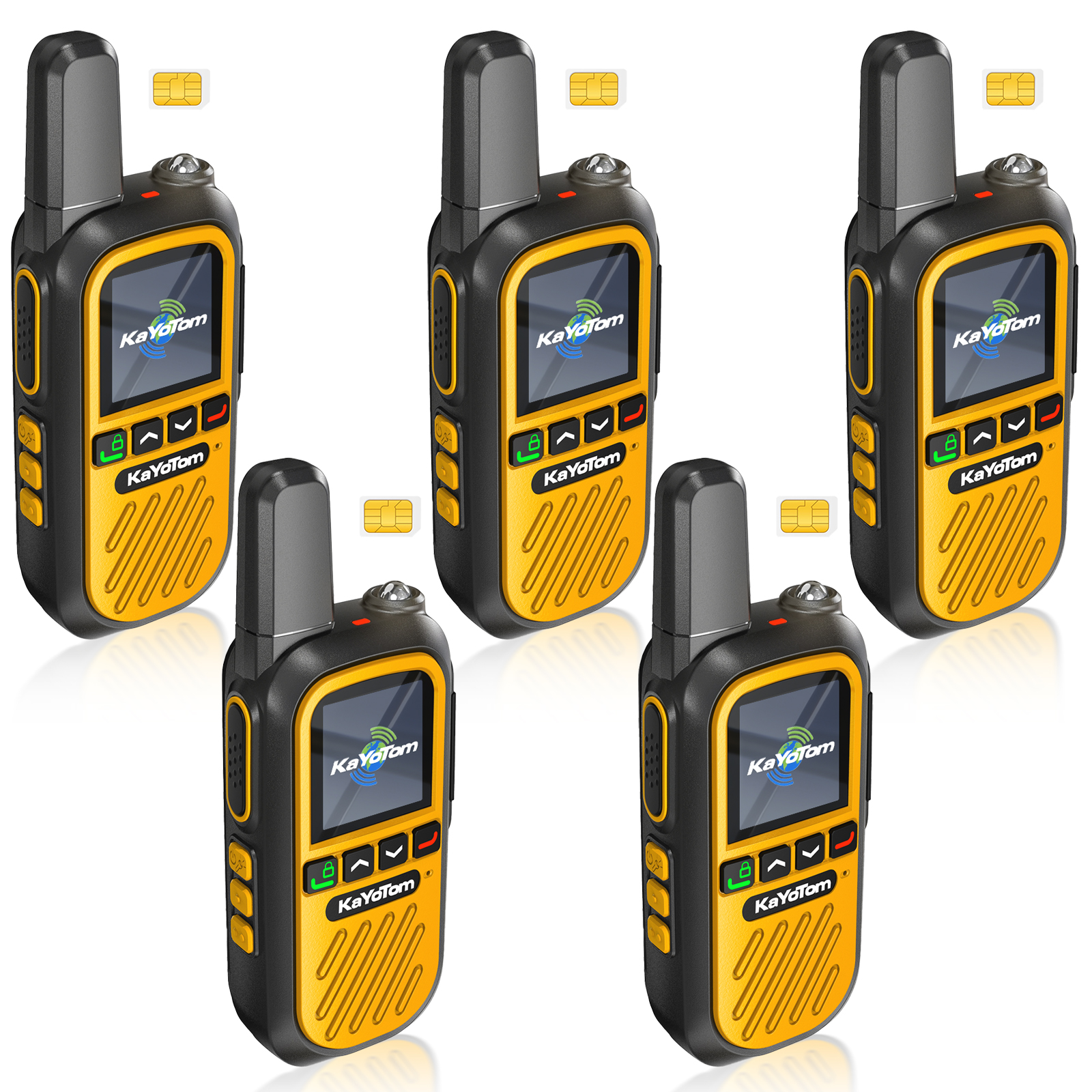 KaYoTom G12 Global Walkie Talkies Long Range Global Unlimited Range 4G LTE PoC Two-Way Radios (5000+ Miles) Rugged & Waterproof Rechargeable for Construction,Truck Fleets,Families 