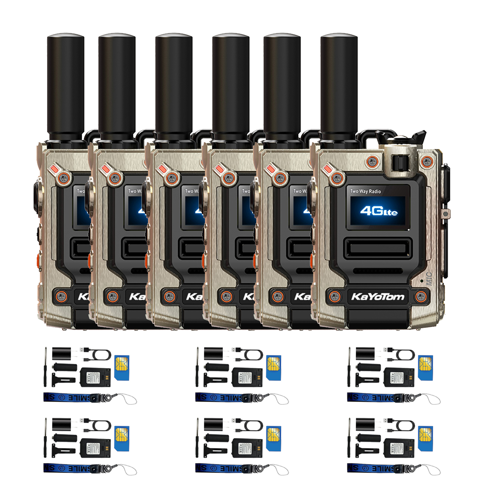 KaYoTom M08 4G Global Walkie-Talkie - Long-Distance Communication, Durable Design, Multi-Functional LED Lighting