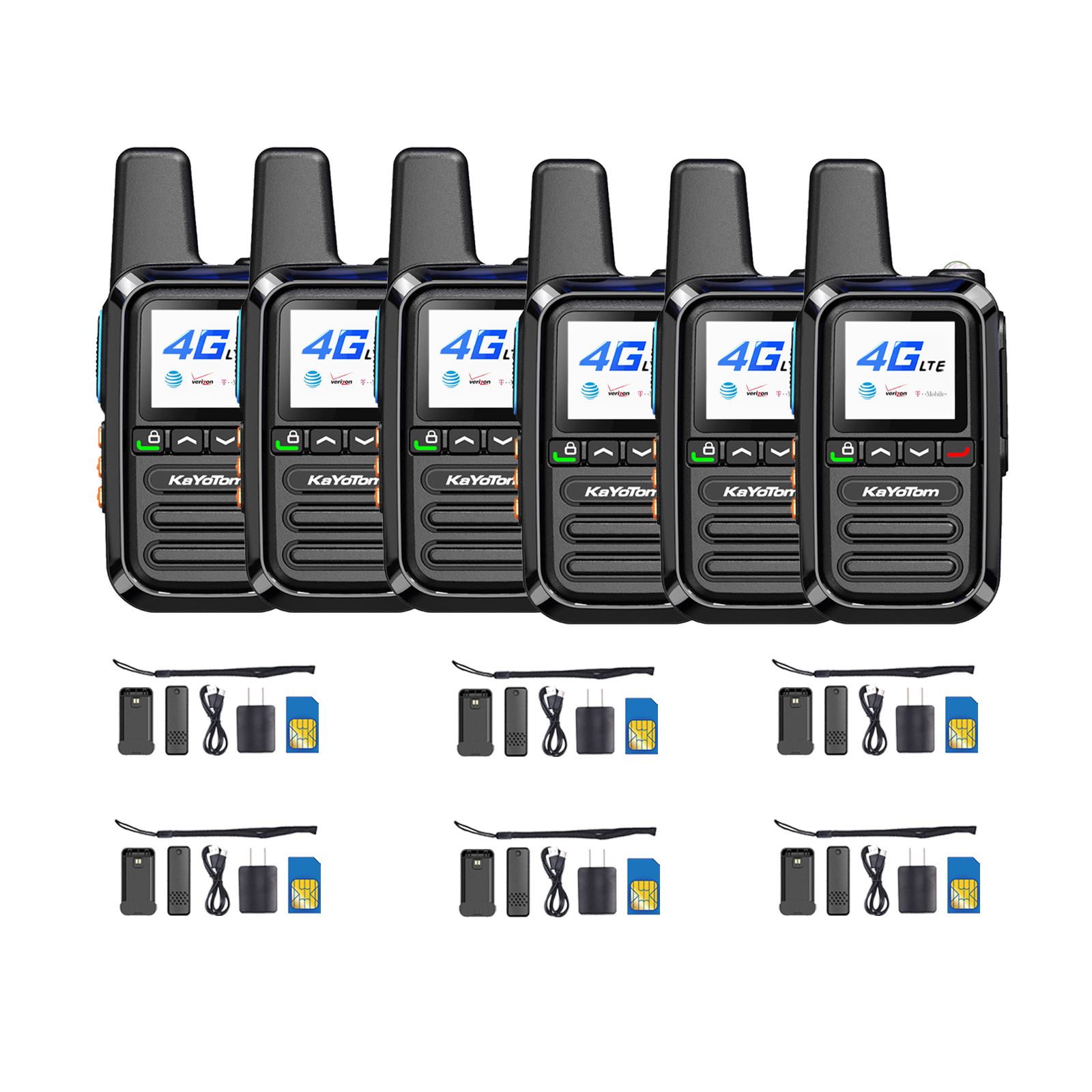 KaYoTom G05 Global PTT Walkie Talkie - 5000 Miles Range, Built-in SIM, 200 Channels, Instant Use & LED Illumination