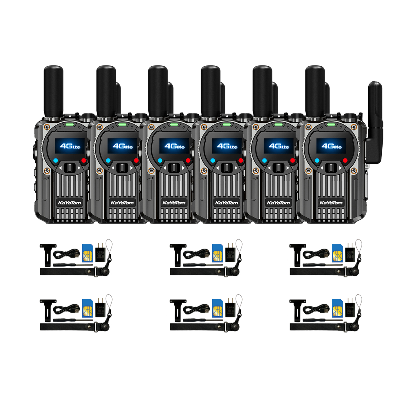 KaYoTom M66 Global Push To Talk (PTT) Walkie-Talkie – 5000-Mile Range, FM Radio & SOS Functions, TYPE-C Fast Charging