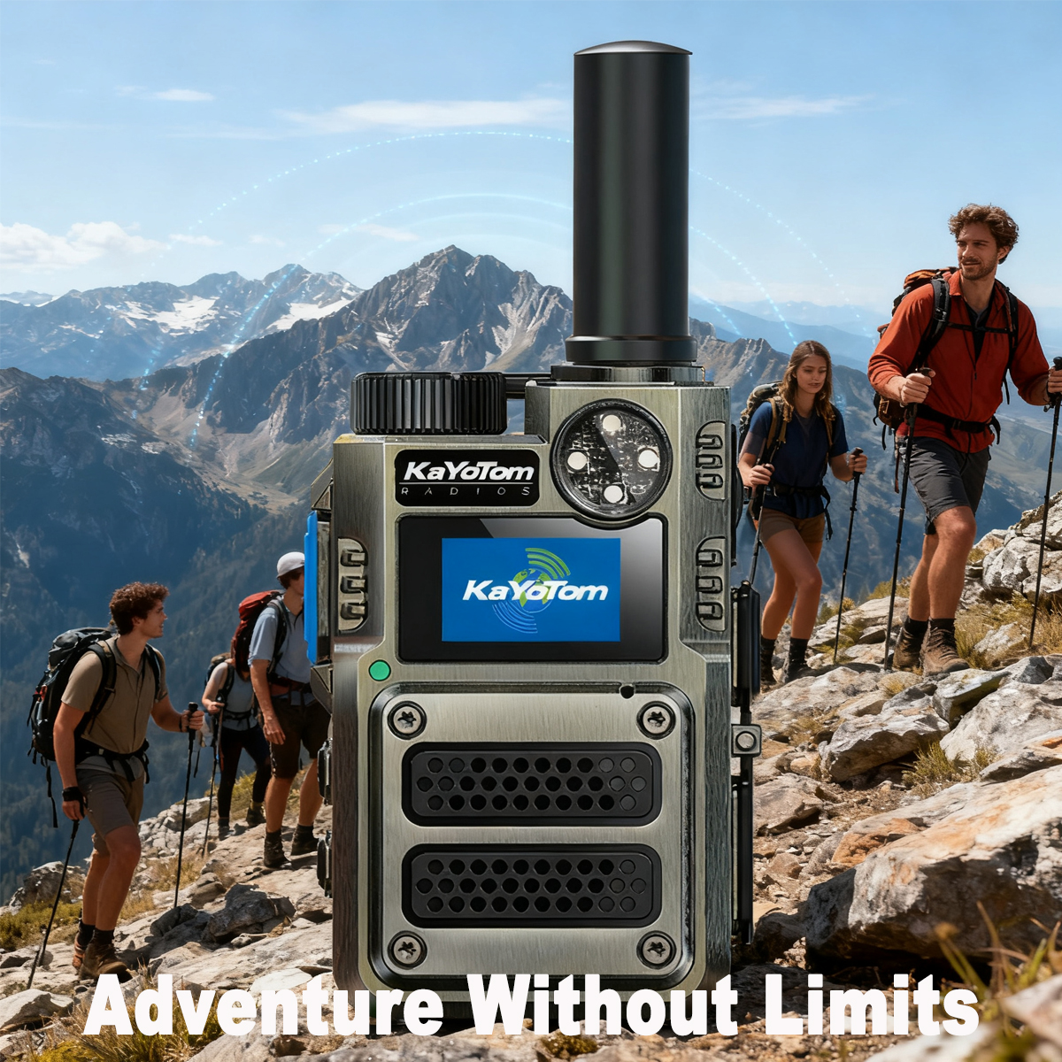 KaYoTom M12 Global Walkie Talkie Unlimited Range Encrypted Two-Way Radio - 72H Battery, HD Audio, SOS, Lightweight & LED Flashlight, 172 Countries Coverage