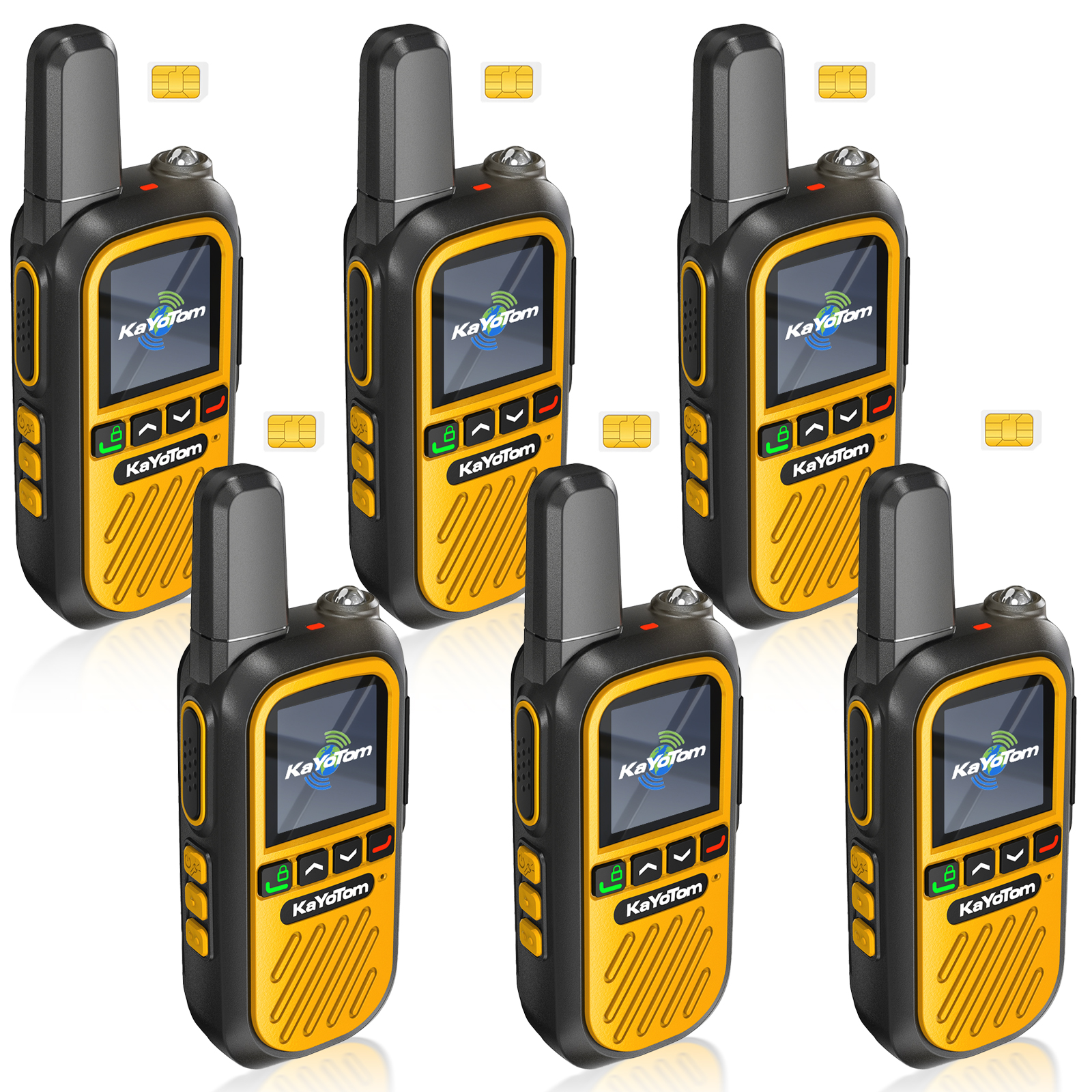 KaYoTom G12 Global Walkie Talkies Long Range Global Unlimited Range 4G LTE PoC Two-Way Radios (5000+ Miles) Rugged & Waterproof Rechargeable for Construction,Truck Fleets,Families 
