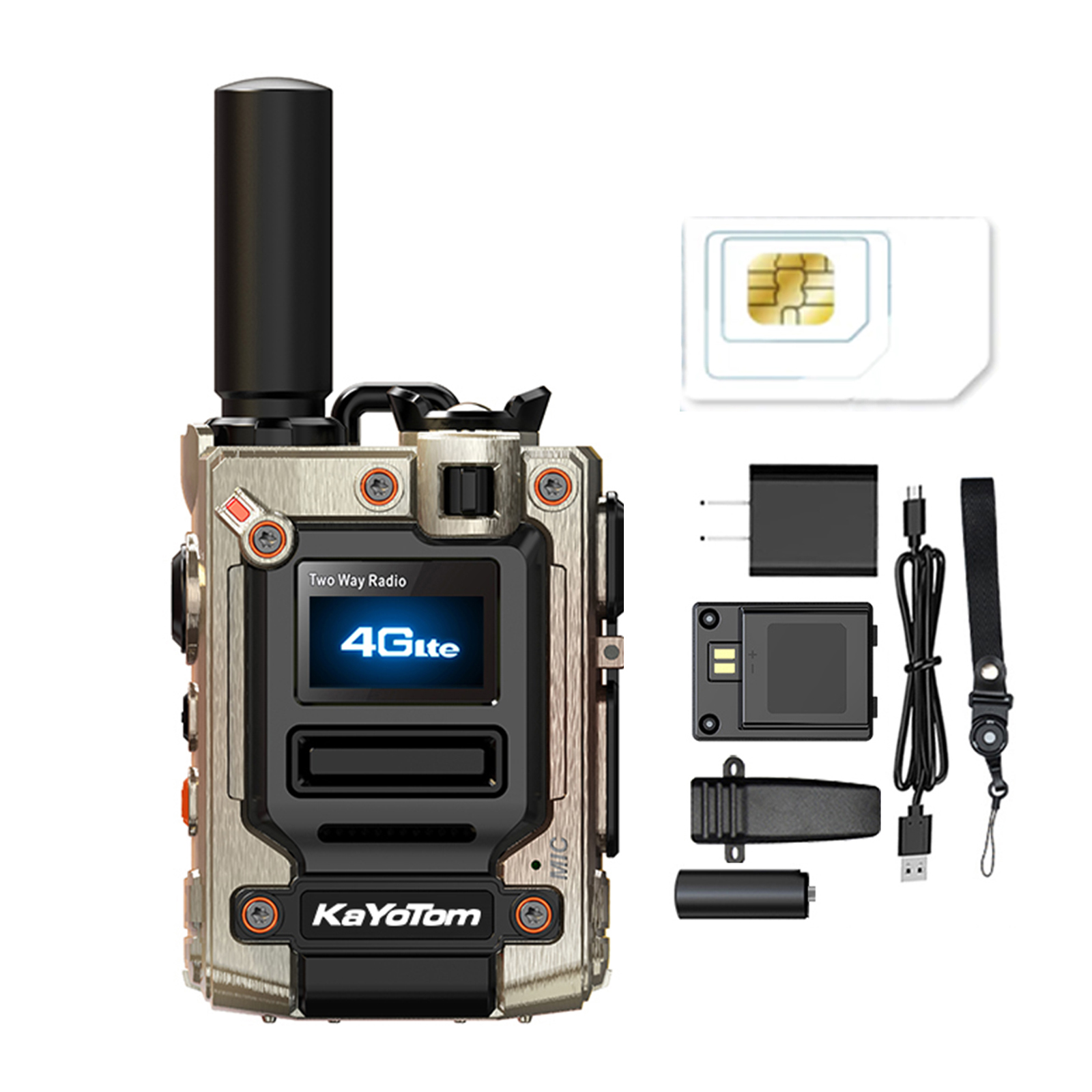 Global walkie Talkie,Kayotom Global walkie talkies Unlimited Range,Two Way Radio,Global walkie-talkies 5000 Mile Range,Walkie Talkies for Family Contact,Hiking Camping (with  SIM Card)-walkie-talkie