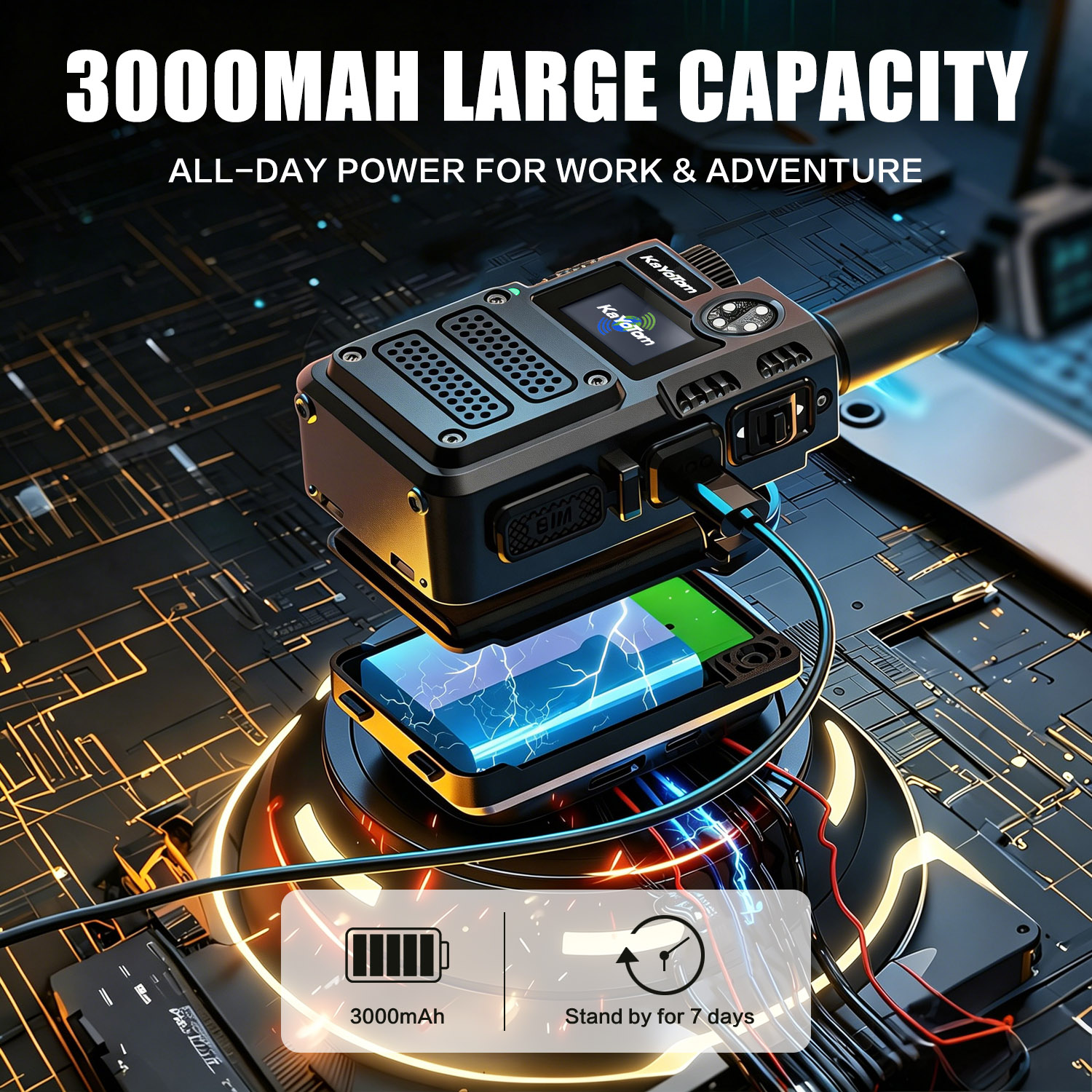 KaYoTom M12 Global Unlimited Range 4G LTE PoC Rapid Walkie Talkies Long Range Two-Way Radios 5000+ Miles with Nationwide Range Long Distance Radios for Truck Fleet & Construction site
