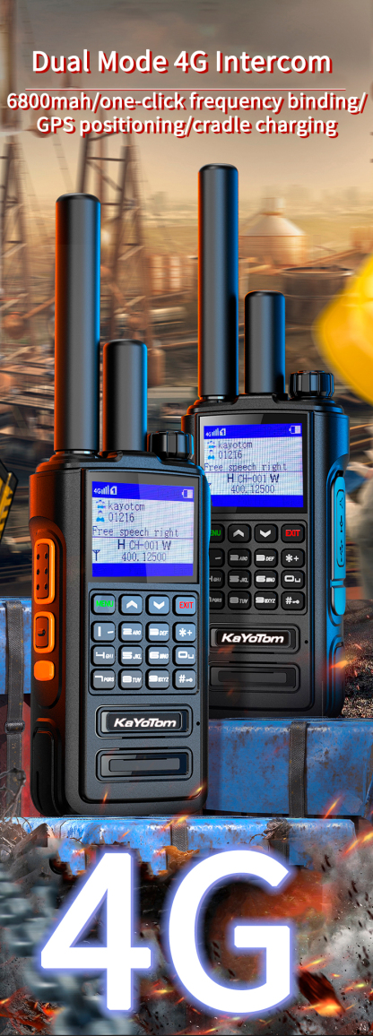 KaYoTom D09 Dual-Mode Global Push-to-Talk Walkie-Talkie with POC + UHF, Waterproof, Long Battery Life and Optional GPS