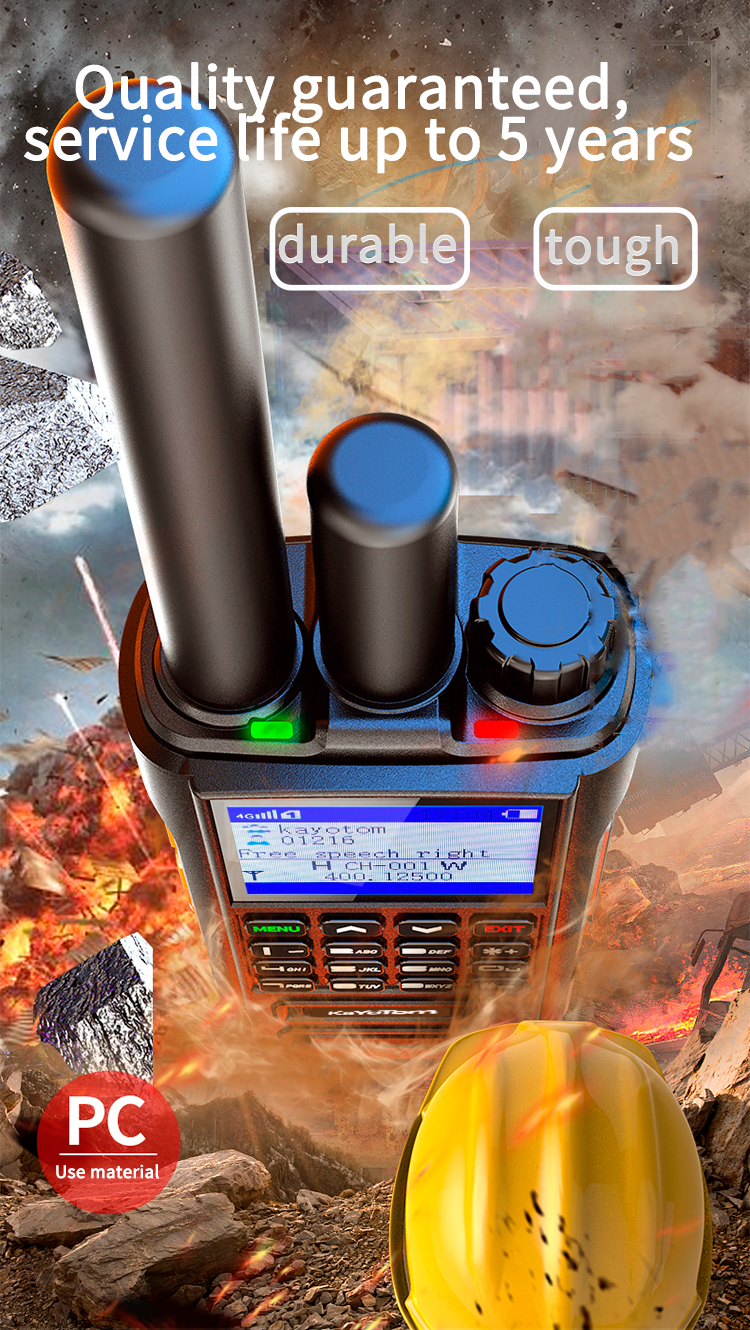 KaYoTom D09 Dual-Mode Global Push-to-Talk Walkie-Talkie with POC + UHF, Waterproof, Long Battery Life and Optional GPS