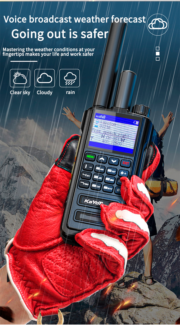 KaYoTom D09 Dual-Mode Global Push-to-Talk Walkie-Talkie with POC + UHF, Waterproof, Long Battery Life and Optional GPS