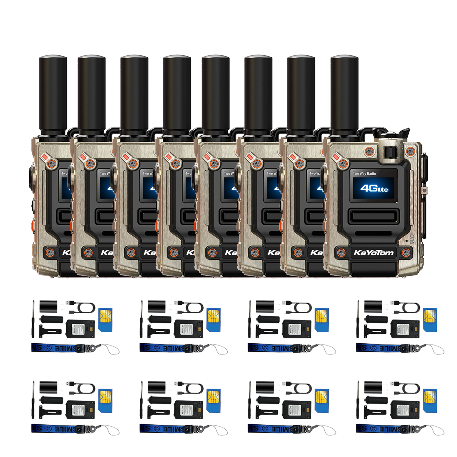 KaYoTom M08 4G Global Walkie-Talkie - Long-Distance Communication, Durable Design, Multi-Functional LED Lighting