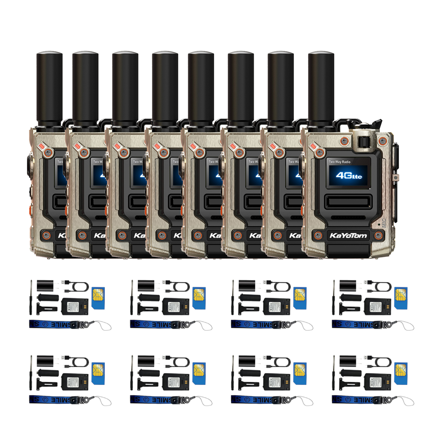 KaYoTom M08 4G Global Walkie-Talkie - Long-Distance Communication, Durable Design, Multi-Functional LED Lighting