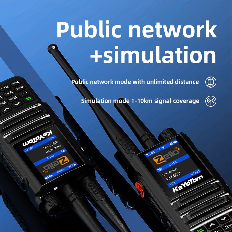 KaYoTom Zello Walkie Talkie - UHF Dual Mode, Public Network & Simulation, Long Range for Versatile Communication