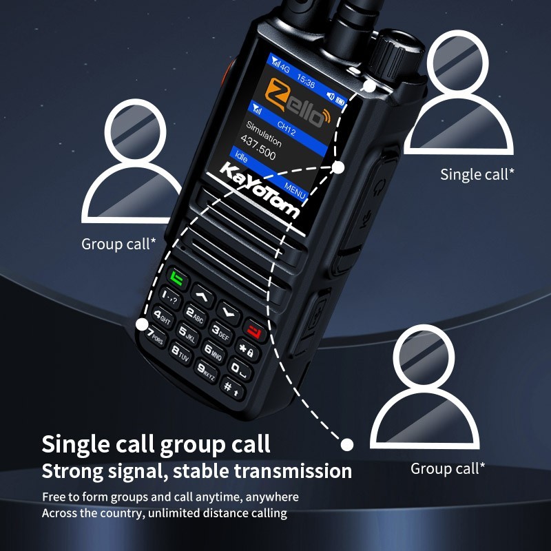 KaYoTom Zello Walkie Talkie - UHF Dual Mode, Public Network & Simulation, Long Range for Versatile Communication