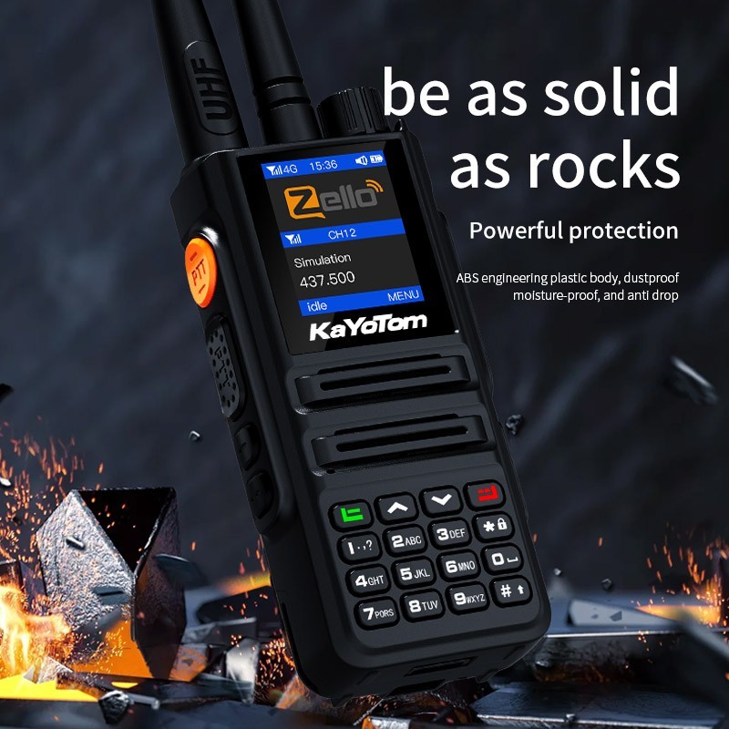 KaYoTom Zello Walkie Talkie - UHF Dual Mode, Public Network & Simulation, Long Range for Versatile Communication