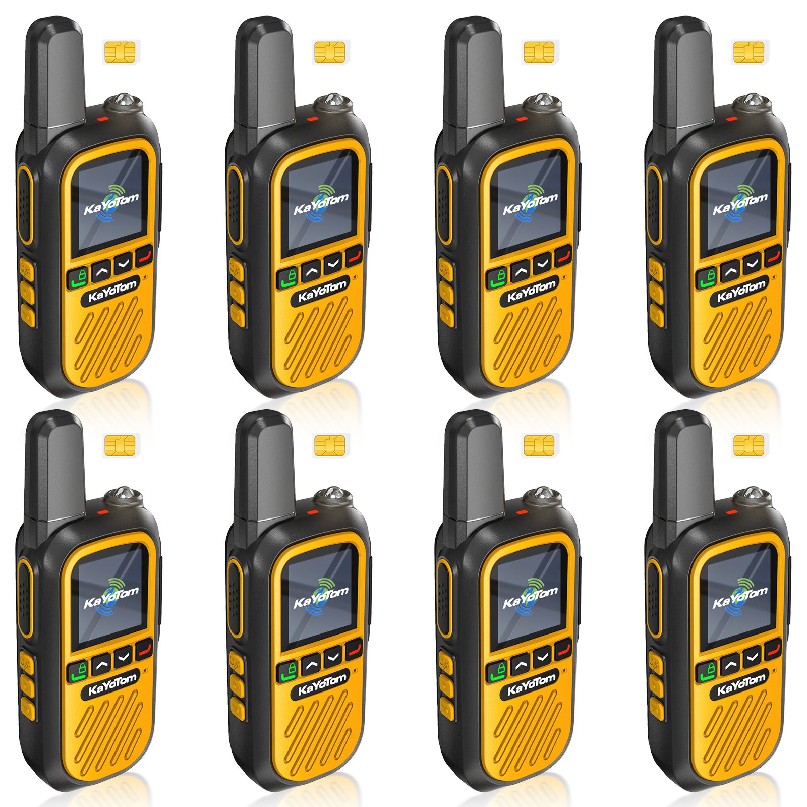 KaYoTom G12 Global Walkie Talkies Long Range Global Unlimited Range 4G LTE PoC Two-Way Radios (5000+ Miles) Rugged & Waterproof Rechargeable for Construction,Truck Fleets,Families 