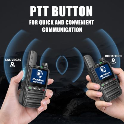 KaYoTom G08 Global Walkie Talkies Unlimited Range PTT Push-to-Talk Over Cellular Nationwide 5000 Miles POC 4G Handheld Long Range Two Way Radio for Team Management