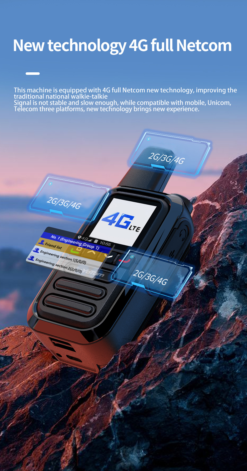 KaYoTom G05 Global PTT Walkie Talkie - 5000 Miles Range, Built-in SIM, 200 Channels, Instant Use & LED Illumination