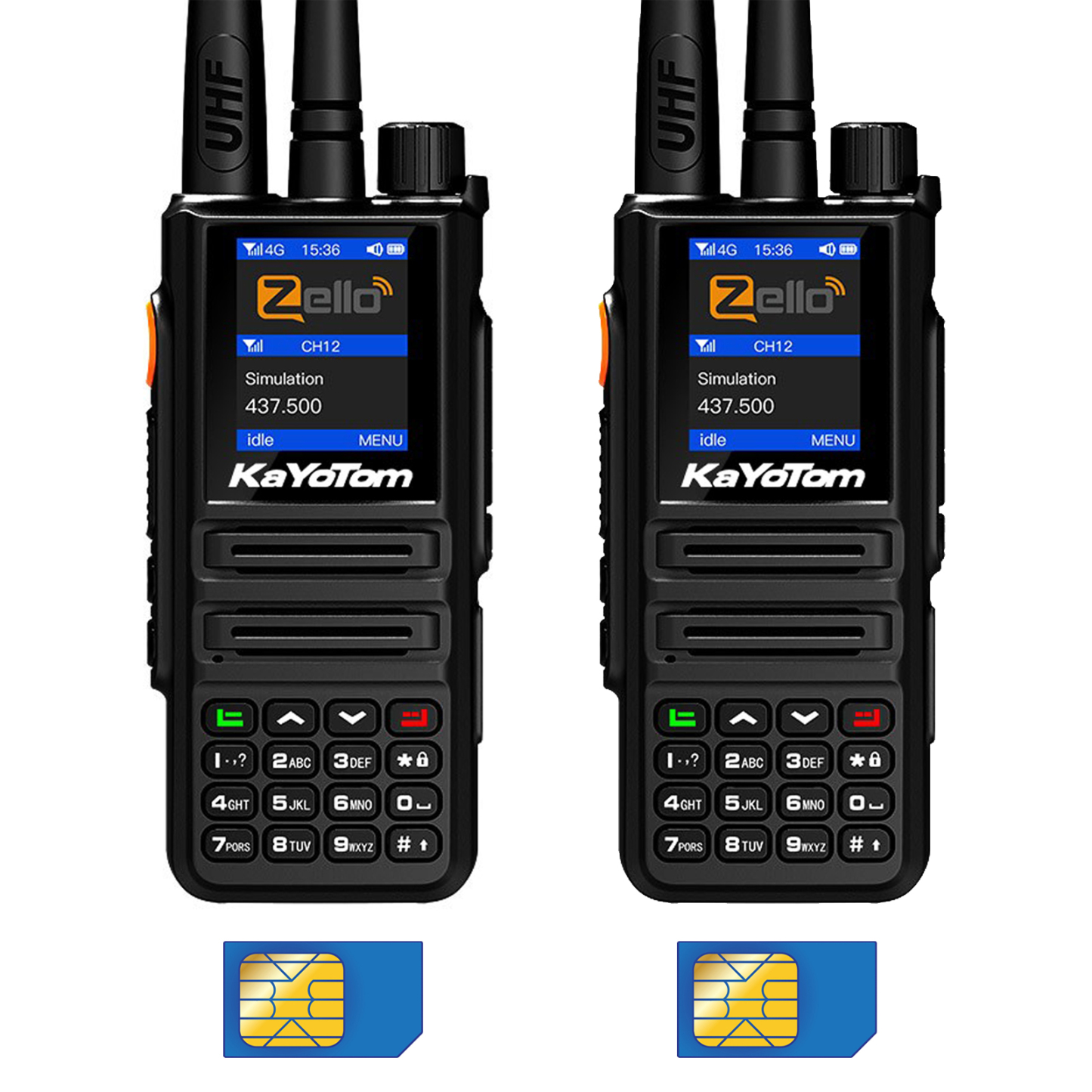 KaYoTom Zello Walkie Talkie - UHF Dual Mode, Public Network & Simulation, Long Range for Versatile Communication