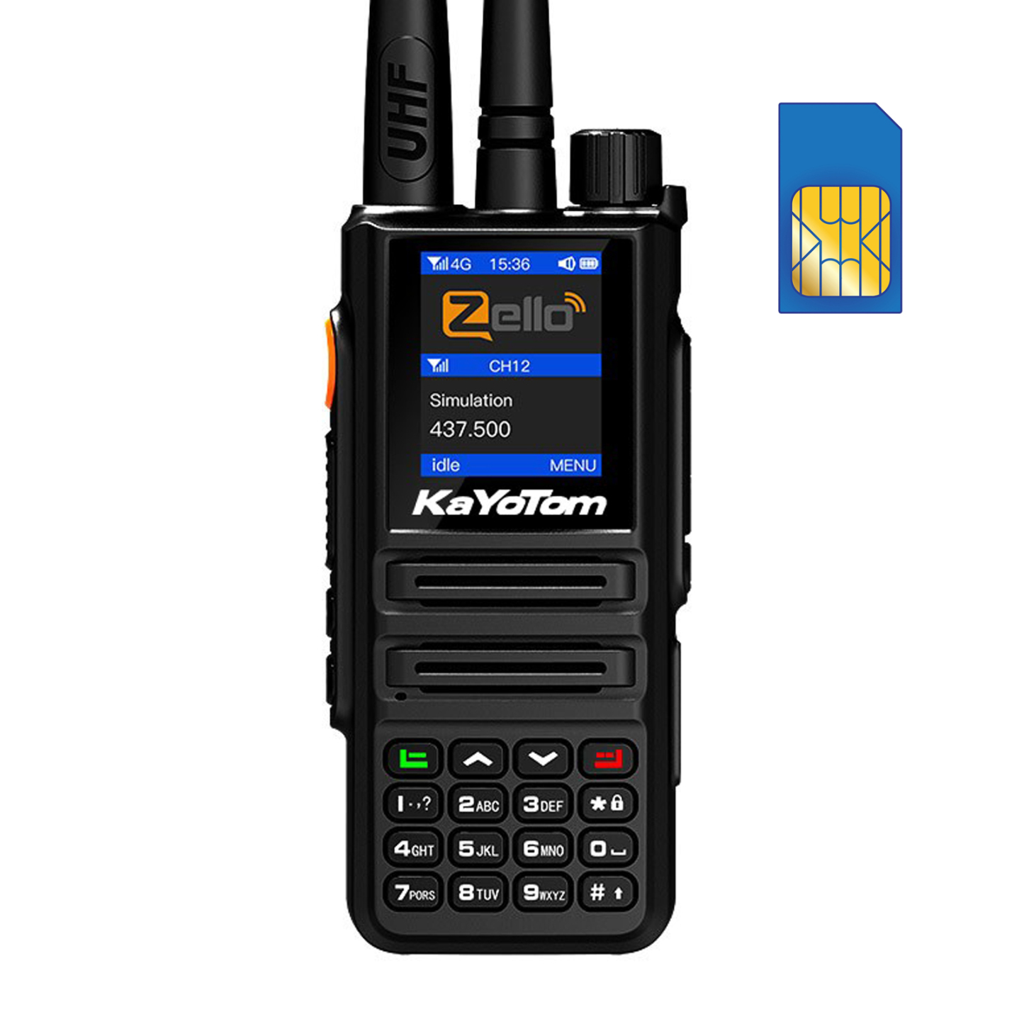 KaYoTom Zello Walkie Talkie - UHF Dual Mode, Public Network & Simulati