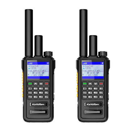 KaYoTom D09 4G POC Radio + UHF Global Encrypted Walkie Talkie Unlimited Range - Dual PTT Buttons, HD Audio, Ip67 Waterproof, GPS Tracking