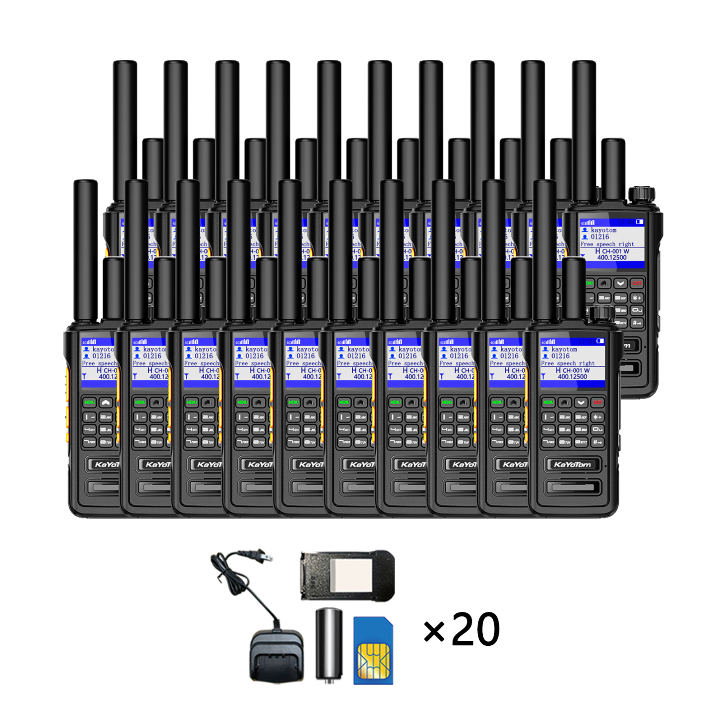 KaYoTom D09 Dual-Mode Global Push-to-Talk Walkie-Talkie with POC + UHF, Waterproof, Long Battery Life and Optional GPS