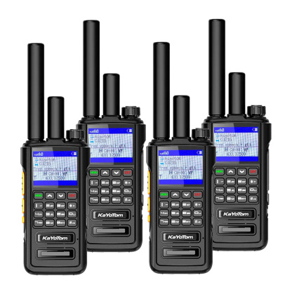 KaYoTom D09 4G POC Radio + UHF Global Encrypted Walkie Talkie Unlimited Range - Dual PTT Buttons, HD Audio, Ip67 Waterproof, GPS Tracking