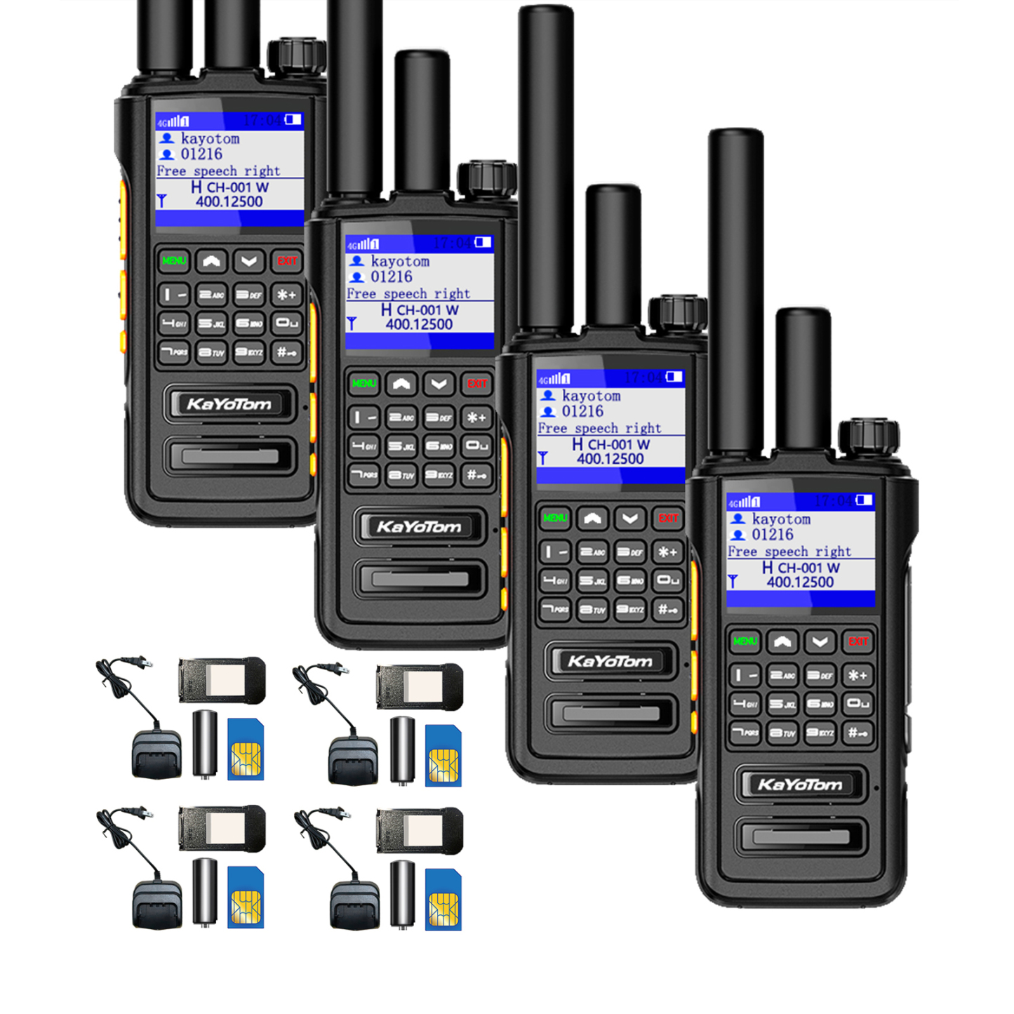 KaYoTom D09 Dual-Mode Global Push-to-Talk Walkie-Talkie with POC + UHF, Waterproof, Long Battery Life and Optional GPS
