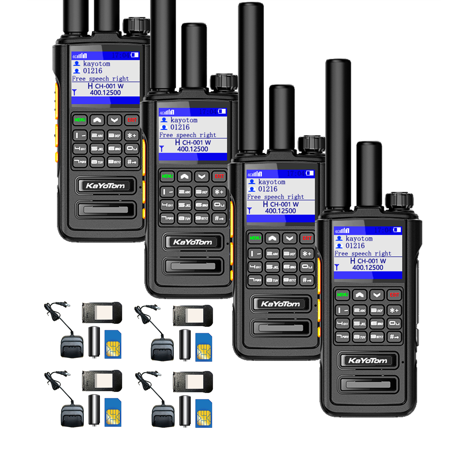 KaYoTom D09 Dual-Mode Global Push-to-Talk Walkie-Talkie with POC + UHF, Waterproof, Long Battery Life and Optional GPS