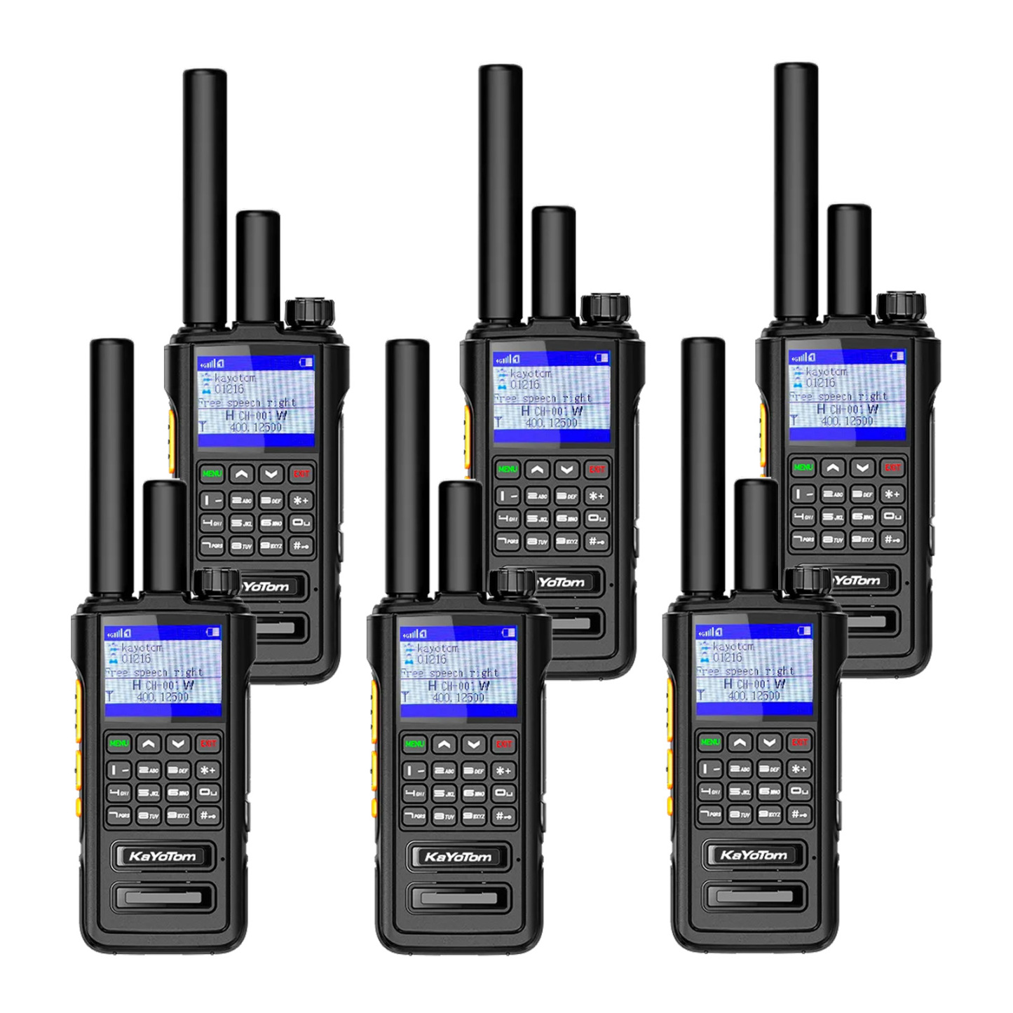 KaYoTom D09 4G POC Radio + UHF Global Encrypted Walkie Talkie Unlimited Range - Dual PTT Buttons, HD Audio, Ip67 Waterproof, GPS Tracking