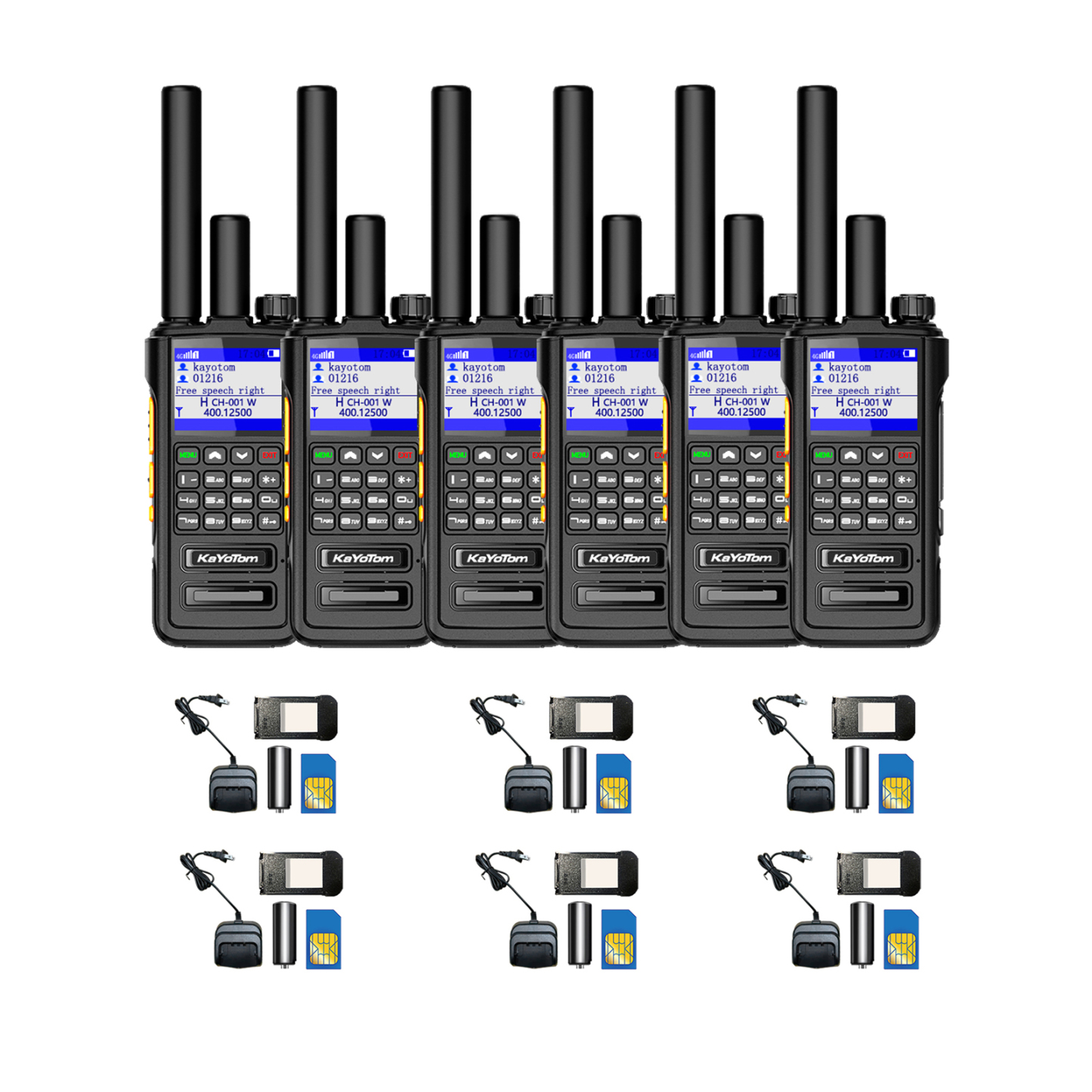 KaYoTom D09 Dual-Mode Global Push-to-Talk Walkie-Talkie with POC + UHF, Waterproof, Long Battery Life and Optional GPS