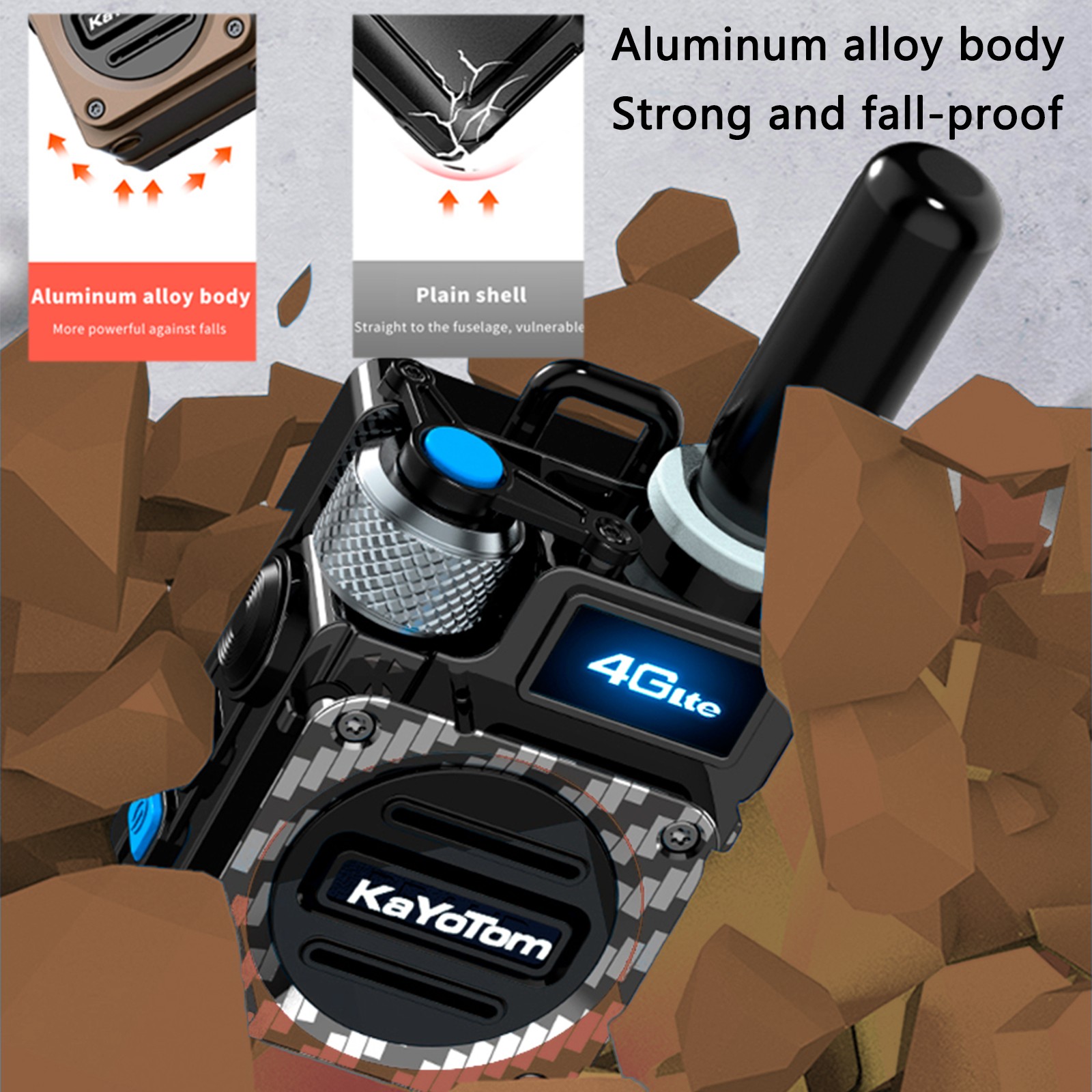 KaYoTom M09 Global Walkie Talkie Unlimited Range Encrypted Two-Way Radio - 72H Battery, HD Audio, Lightweight & Waterproof, 172 Countries Coverage