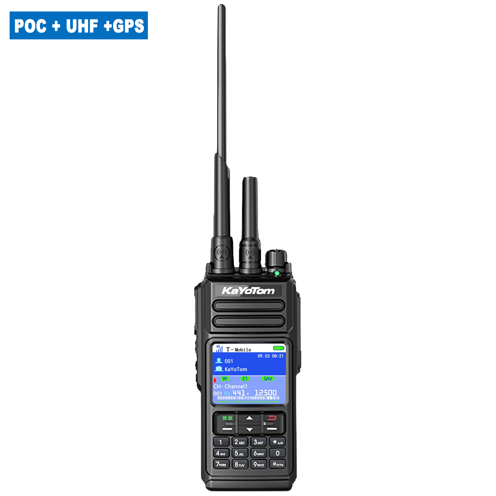 KaYoTom D10 Long Range Walkie Talkie, Unlimited Distance Global Two-Way Radio – PoC + UHF + VHF/GPS, Encrypted Communication, Dual PTT, HD Audio, IP68 Waterproof for Outdoor, Security, Business Use