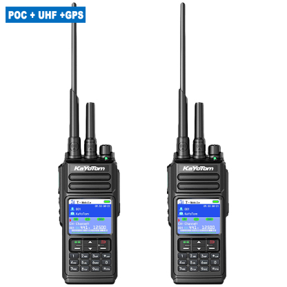 KaYoTom D10 Long Range Walkie Talkie, Unlimited Distance Global Two-Way Radio – PoC + UHF + VHF/GPS, Encrypted Communication, Dual PTT, HD Audio, IP68 Waterproof for Outdoor, Security, Business Use