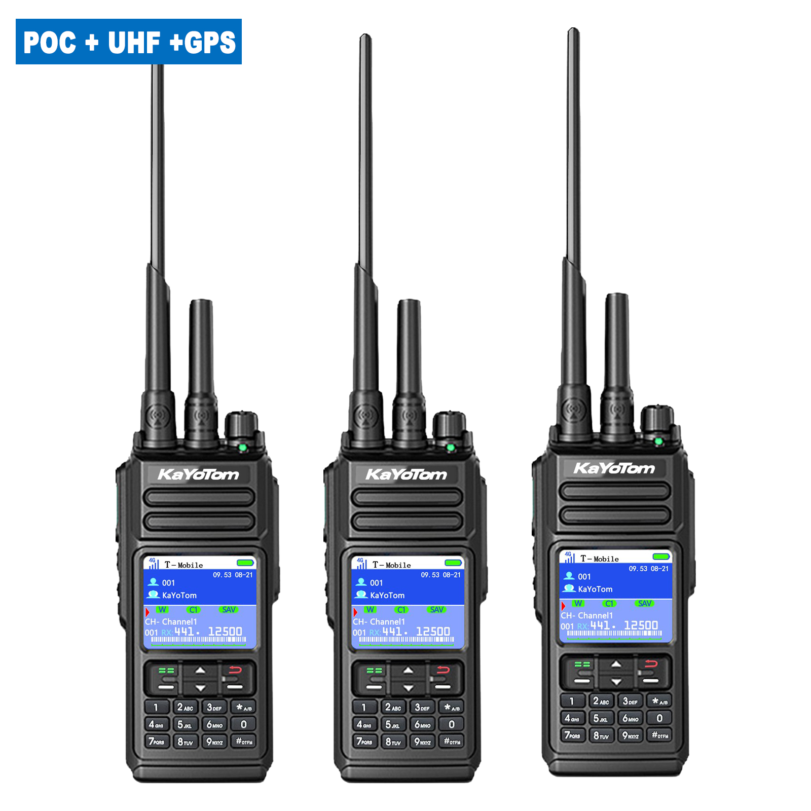 KaYoTom D10 Long Range Walkie Talkie, Unlimited Distance Global Two-Way Radio – PoC + UHF + VHF/GPS, Encrypted Communication, Dual PTT, HD Audio, IP68 Waterproof for Outdoor, Security, Business Use
