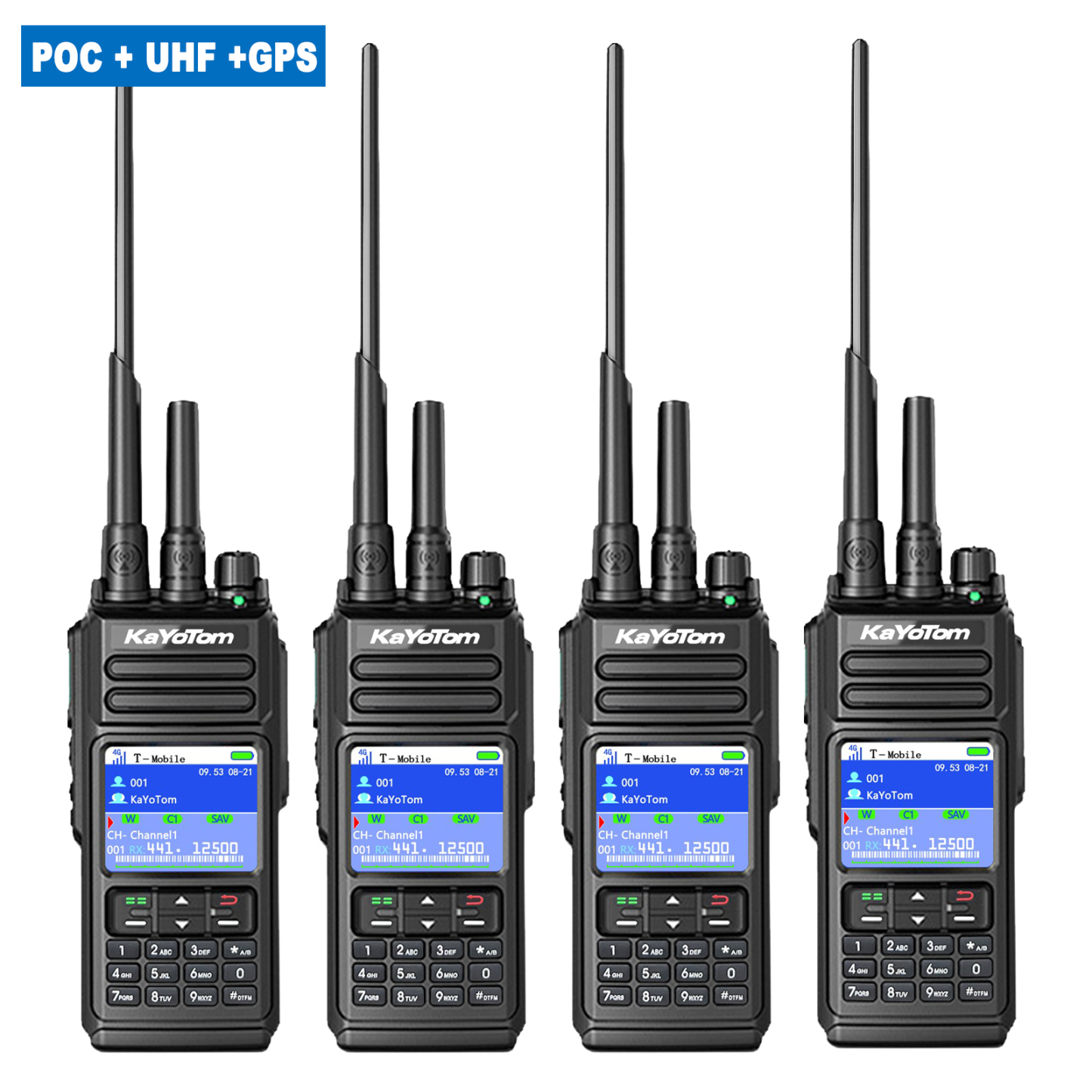 KaYoTom D10 Long Range Walkie Talkie, Unlimited Distance Global Two-Way Radio – PoC + UHF + VHF/GPS, Encrypted Communication, Dual PTT, HD Audio, IP68 Waterproof for Outdoor, Security, Business Use