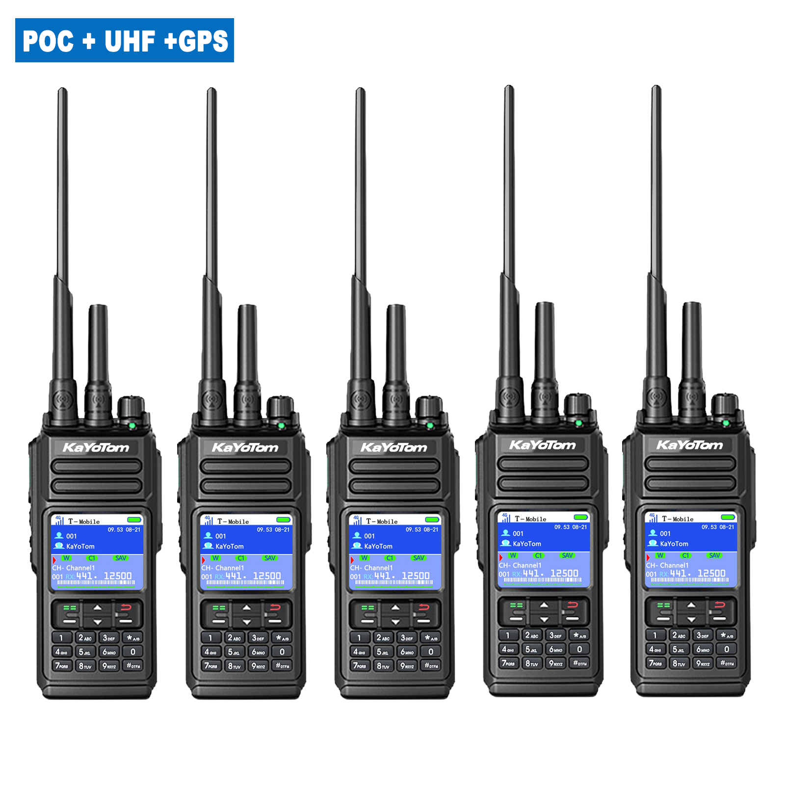 KaYoTom D10 Long Range Walkie Talkie, Unlimited Distance Global Two-Way Radio – PoC + UHF + VHF/GPS, Encrypted Communication, Dual PTT, HD Audio, IP68 Waterproof for Outdoor, Security, Business Use