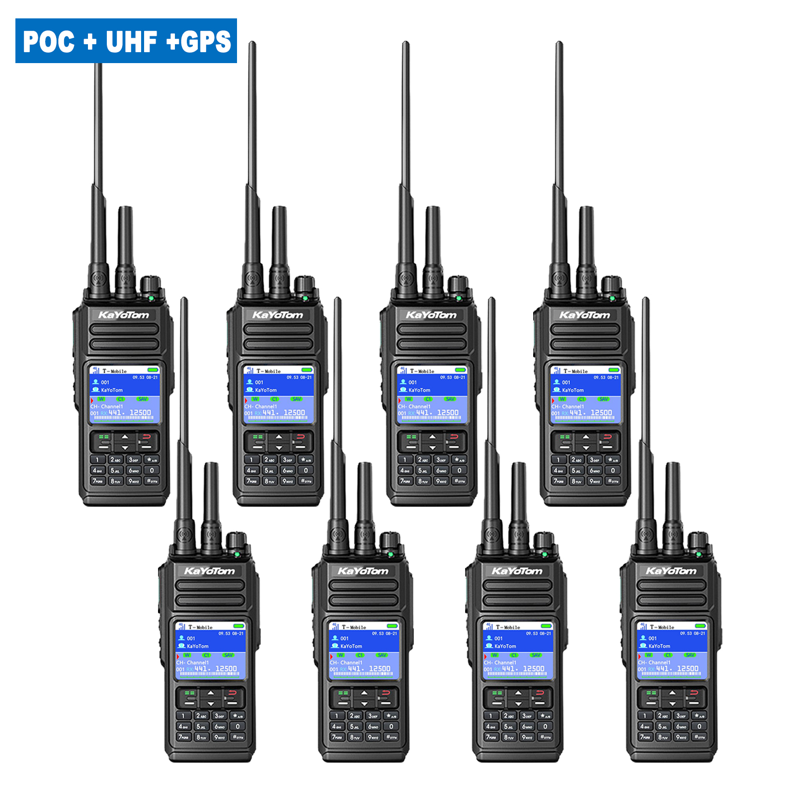 KaYoTom D10 Long Range Walkie Talkie, Unlimited Distance Global Two-Way Radio – PoC + UHF + VHF/GPS, Encrypted Communication, Dual PTT, HD Audio, IP68 Waterproof for Outdoor, Security, Business Use