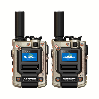 KaYoTom M08 walkie talkie with AI noise canceling and emergency LED flashlight