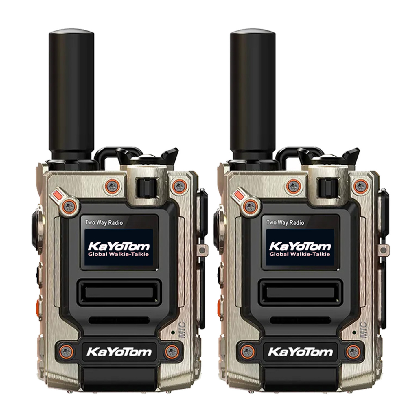 KaYoTom M08 Global Long Range PTT Walkie Talkie - Encrypted Two-Way Radio - 72H Battery, Lightweight & LED Flashlight, 172 Countries Coverage