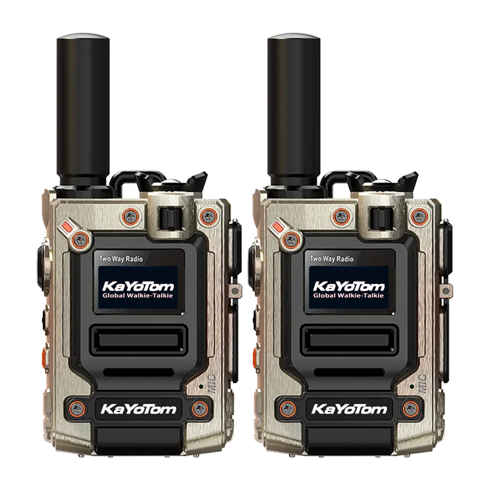 KaYoTom M08 Global Long Range PTT Walkie Talkie - Encrypted Two-Way Radio - 72H Battery, Lightweight & LED Flashlight, 172 Countries Coverage