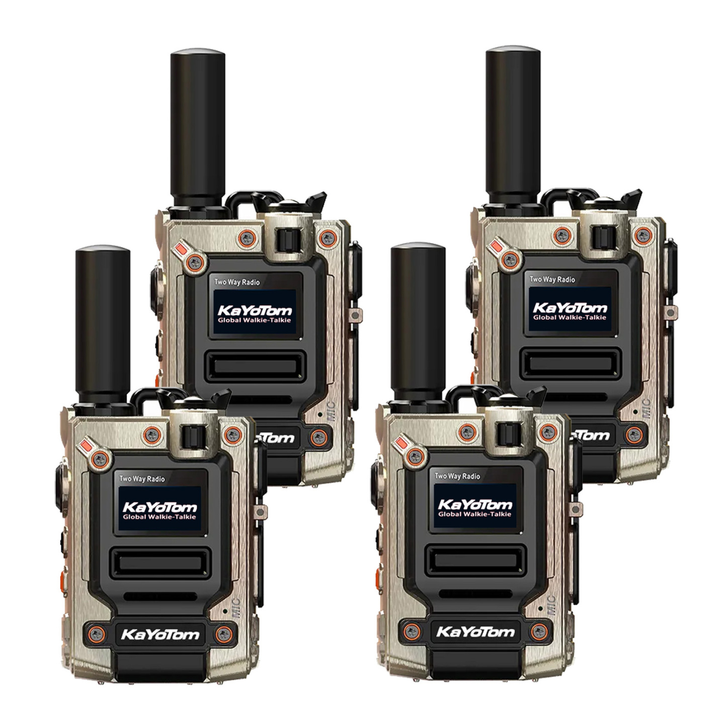 KaYoTom M08 Global Long Range PTT Walkie Talkie - Encrypted Two-Way Radio - 72H Battery, Lightweight & LED Flashlight, 172 Countries Coverage