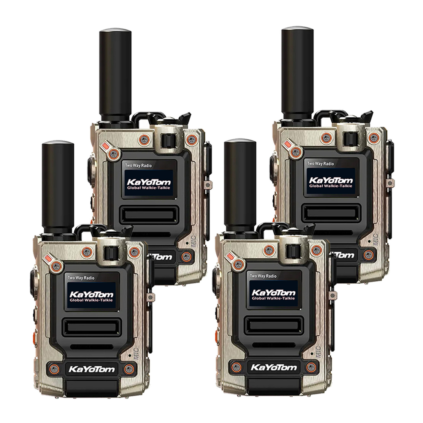 KaYoTom M08 Global Walkie Talkie Unlimited Range Encrypted Two-Way Radio - 72H Battery, HD Audio, Lightweight & LED Flashlight, 172 Countries Coverage