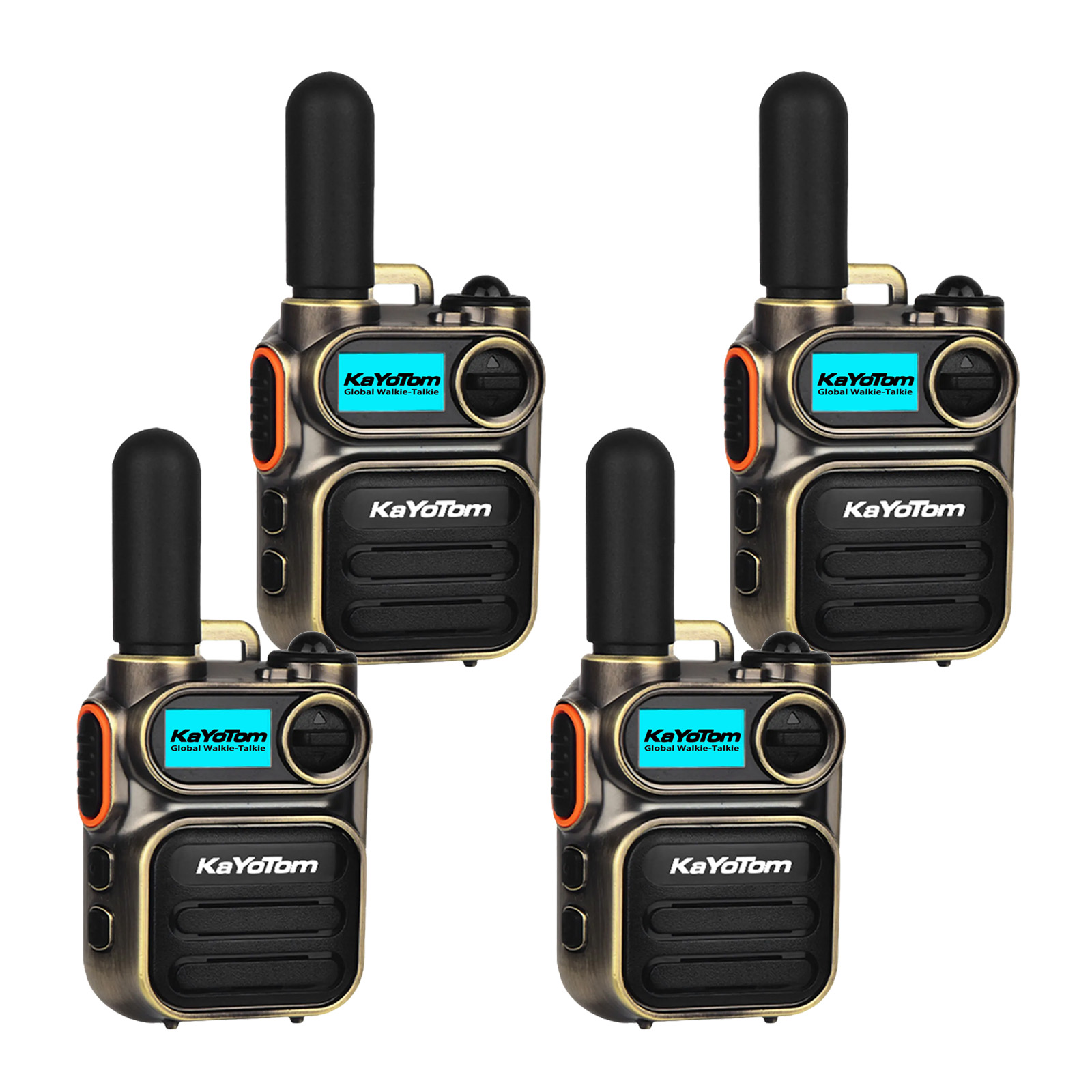 KaYoTom M11 Global Walkie Talkie - Unlimited Range Encrypted Two-Way Radio - 72H Battery, Lightweight & LED Flashlight, 172 Countries Coverage