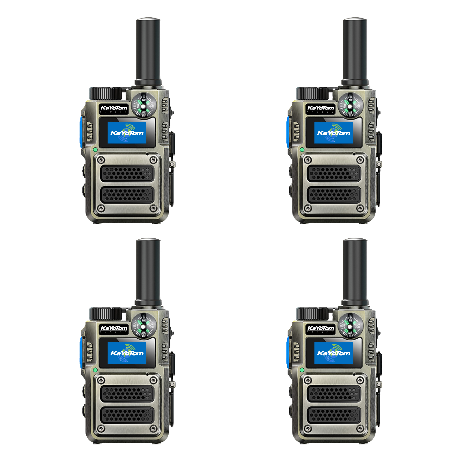 KaYoTom M12 Global Walkie Talkie Unlimited Range Encrypted Two-Way Radio - Compass, 72H Battery, HD Audio, Lightweight & LED Flashlight, 172 Countries Coverage