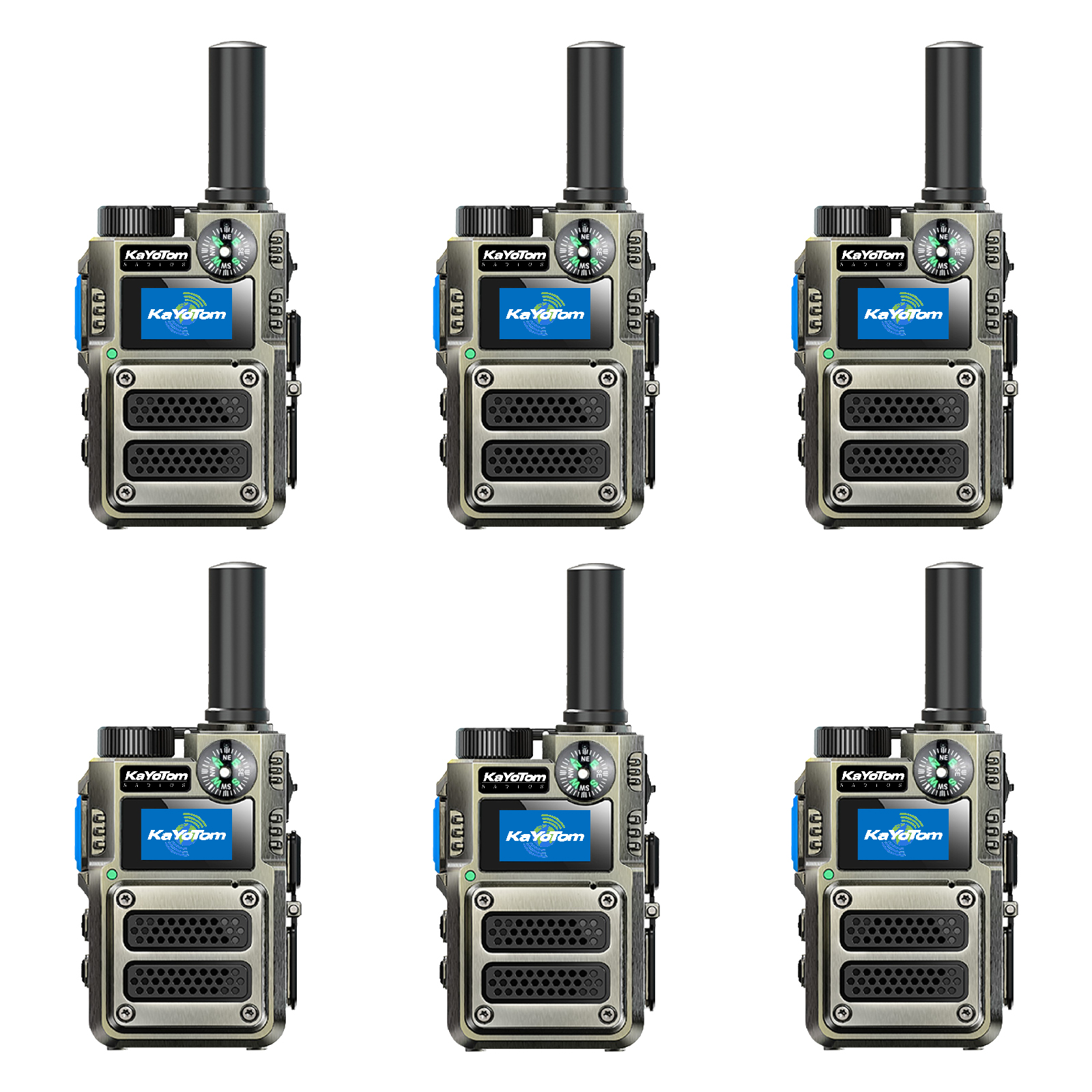 KaYoTom M12 Global Walkie Talkie Unlimited Range Encrypted Two-Way Radio - Compass, 72H Battery, HD Audio, Lightweight & LED Flashlight, 172 Countries Coverage
