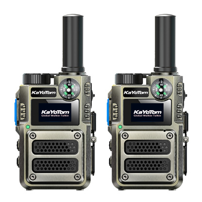KaYoTom M12 Global Walkie Talkie Unlimited Range Encrypted Two-Way Radio - Compass, 72H Battery, HD Audio, Lightweight & LED Flashlight, 172 Countries Coverage