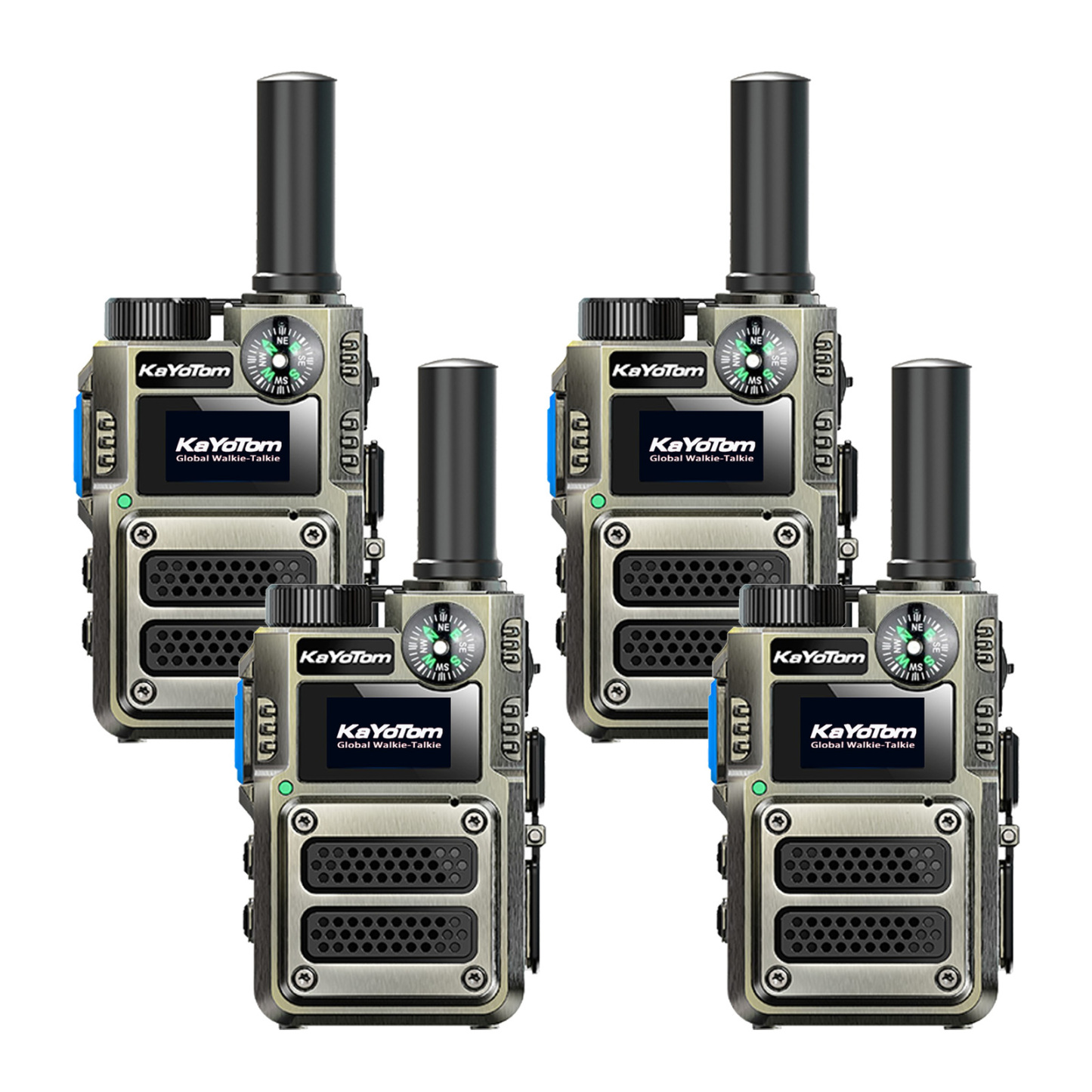 KaYoTom M12 Global Walkie Talkie Unlimited Range Encrypted Two-Way Radio - Compass, 72H Battery, HD Audio, Lightweight & LED Flashlight, 172 Countries Coverage