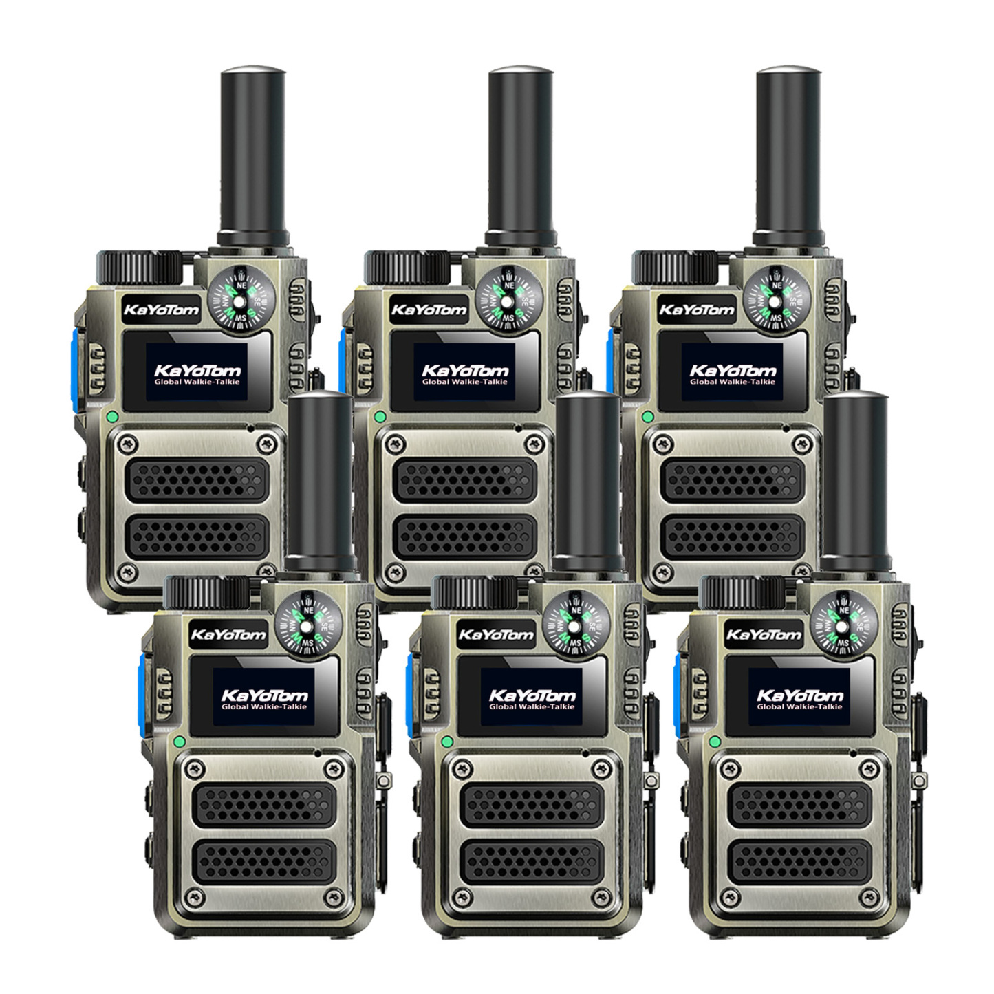KaYoTom M12 Global Walkie Talkie Unlimited Range Encrypted Two-Way Radio - Compass, 72H Battery, HD Audio, Lightweight & LED Flashlight, 172 Countries Coverage