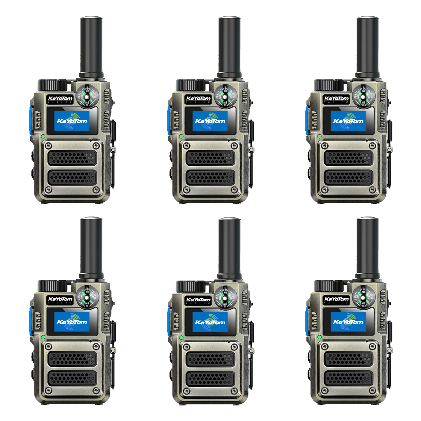 KaYoTom M12 Global Walkie Talkie Unlimited Range Encrypted Two-Way Radio - Compass, 72H Battery, HD Audio, Lightweight & LED Flashlight, 172 Countries Coverage