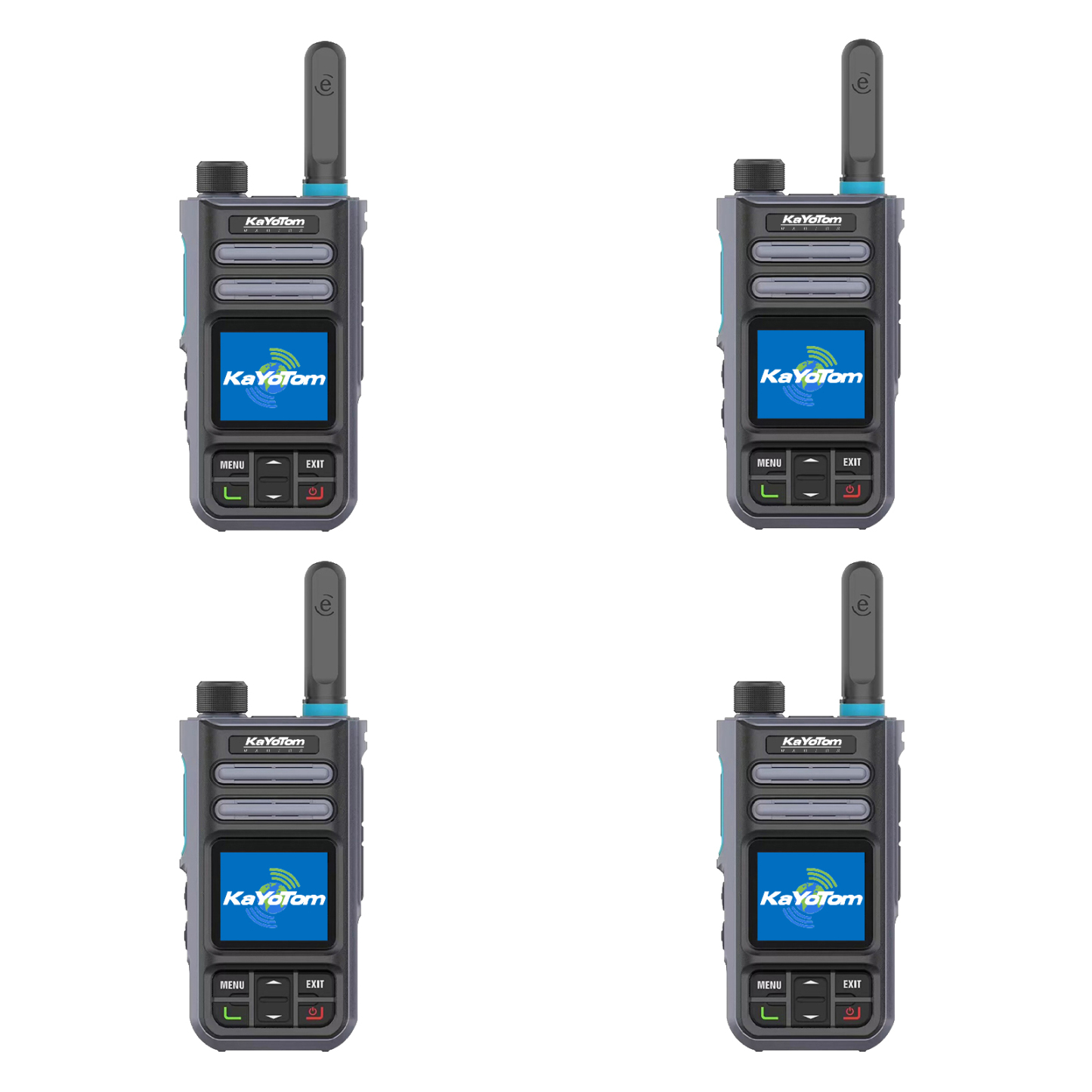 KaYoTom M16 4G POC Global Encrypted PTT Walkie Talkie Unlimited Range - IP67 waterproof, GPS tracking, Bluetooth & 7-Day Batter