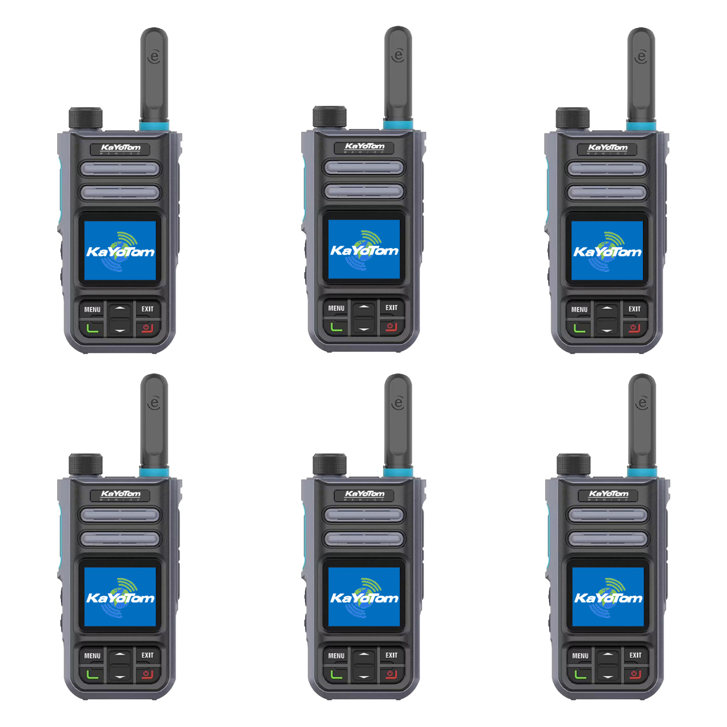 KaYoTom M16 4G POC Global Encrypted PTT Walkie Talkie Unlimited Range - IP67 waterproof, GPS tracking, Bluetooth & 7-Day Batter